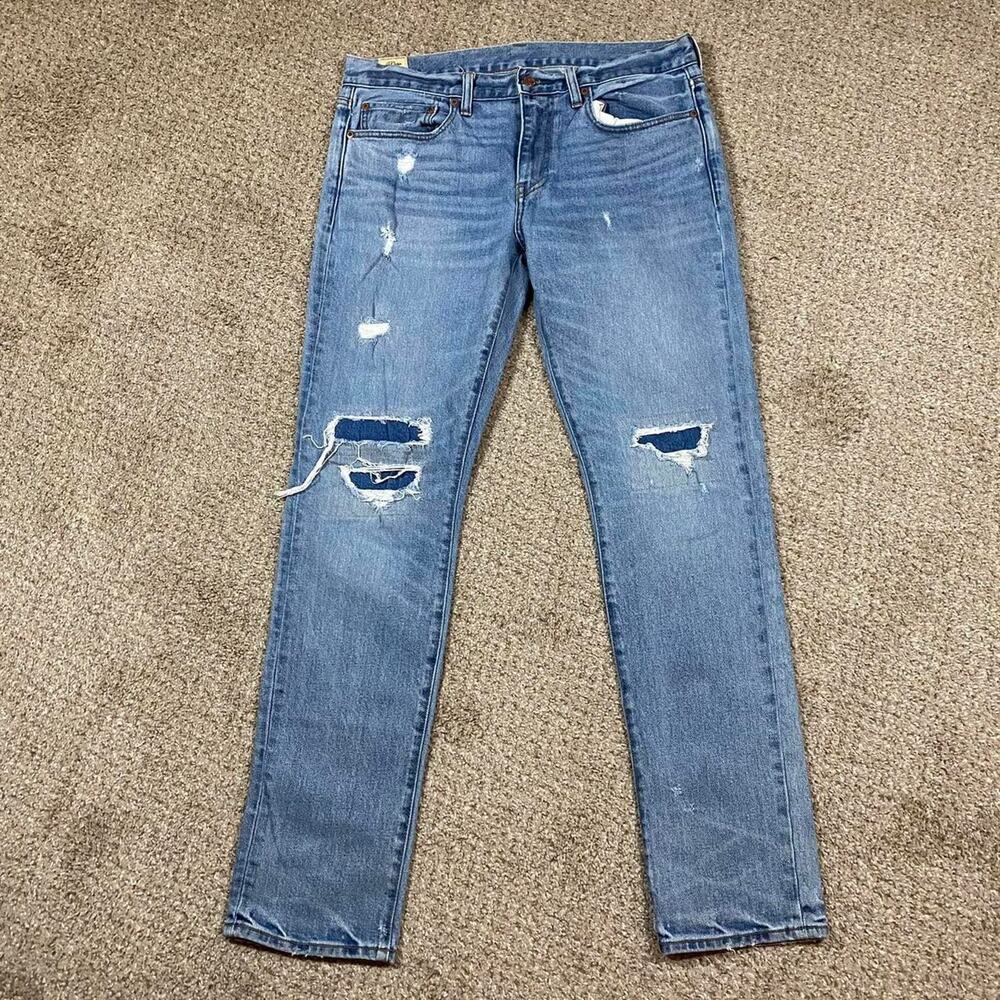 J. Crew Jeans 34x34* 484 Stretch Y2K Kurabo Japanese Denim Distressed Slim